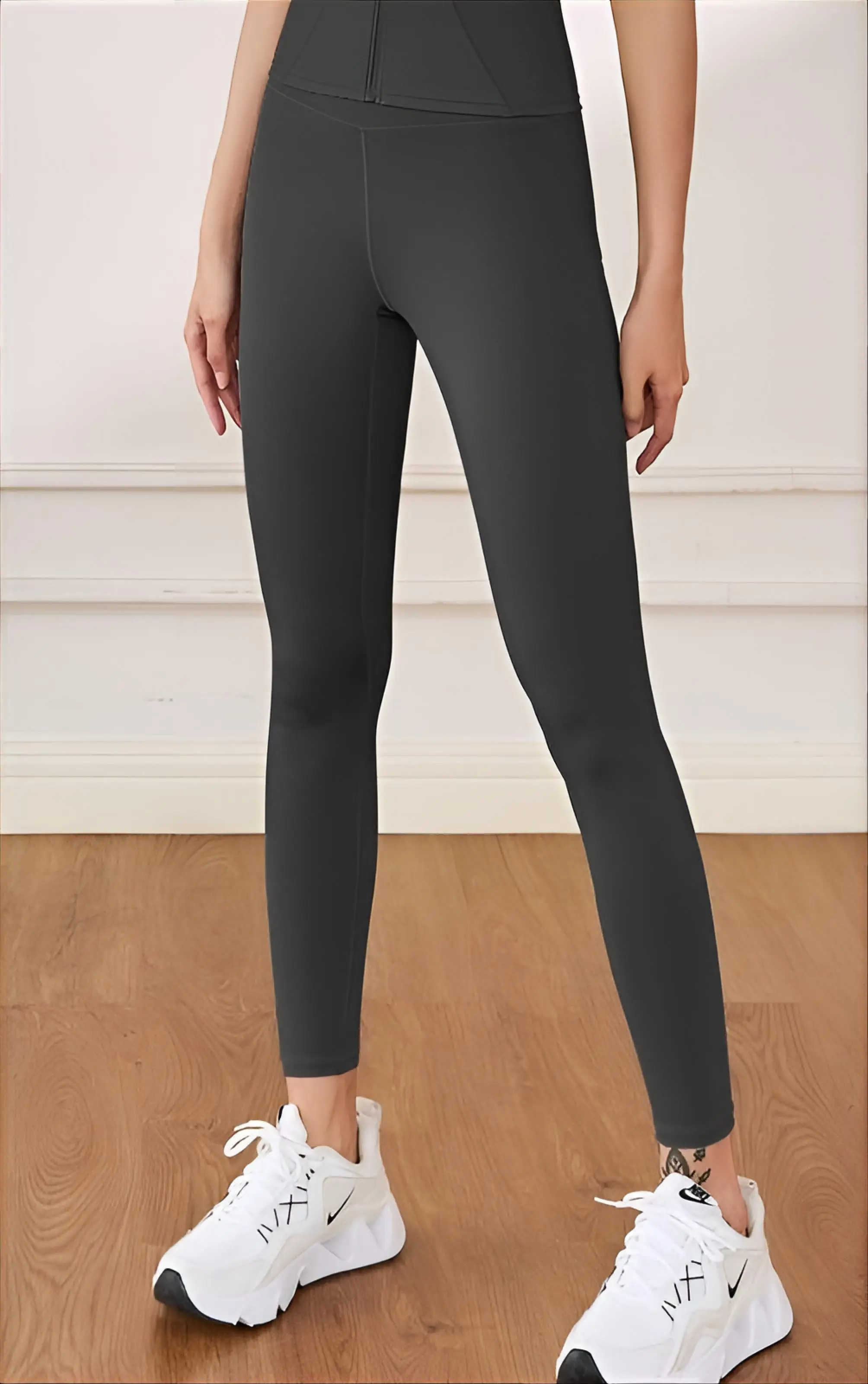 

Yoga Pants High Quality Women Naked-Feel Apparel Tight-Fitting Embroidered Silky Thick Denim-Look No-Slip Quarter Comfy Ins