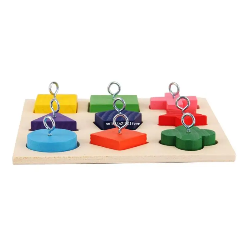 Pet Educational Parrot Interactive Training Colorful Wooden Block Birds Puzzle Supplies DIY Toy Dropship