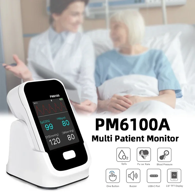 Berry Portable Vital Signs Monitor Wireless 3-Parameter with Free App and Accessories Li-Battery Bluetooth Home Care Device