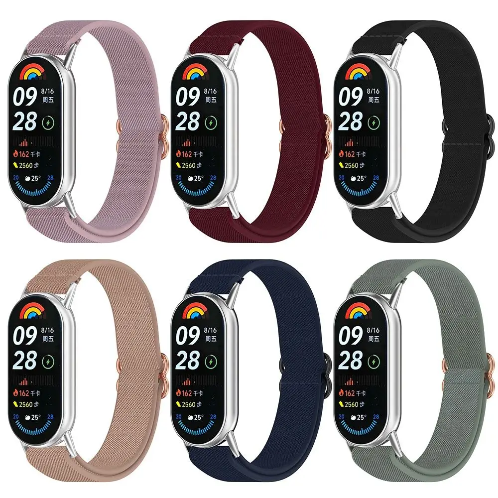 New Replacement Elastic Nylon Band Comfortable Soft Loop Strap Adjustable Bracelet for Xiaomi Band 9/8 Smart Band Accessories