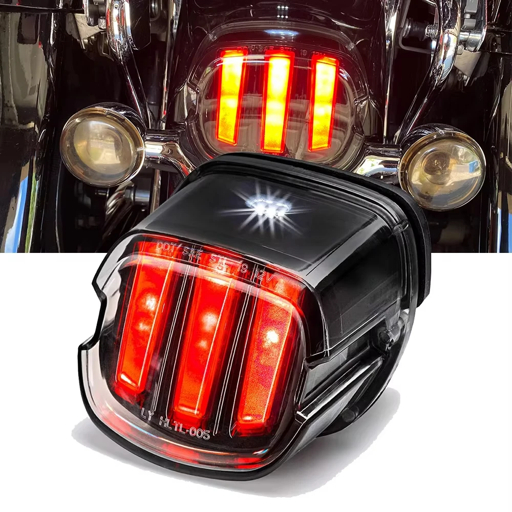 

Smoked Lens,LED Brake Tail Light For Harley Sportster XL883 XL1200 Fatboy Softail Road License Running Tail Brake Light