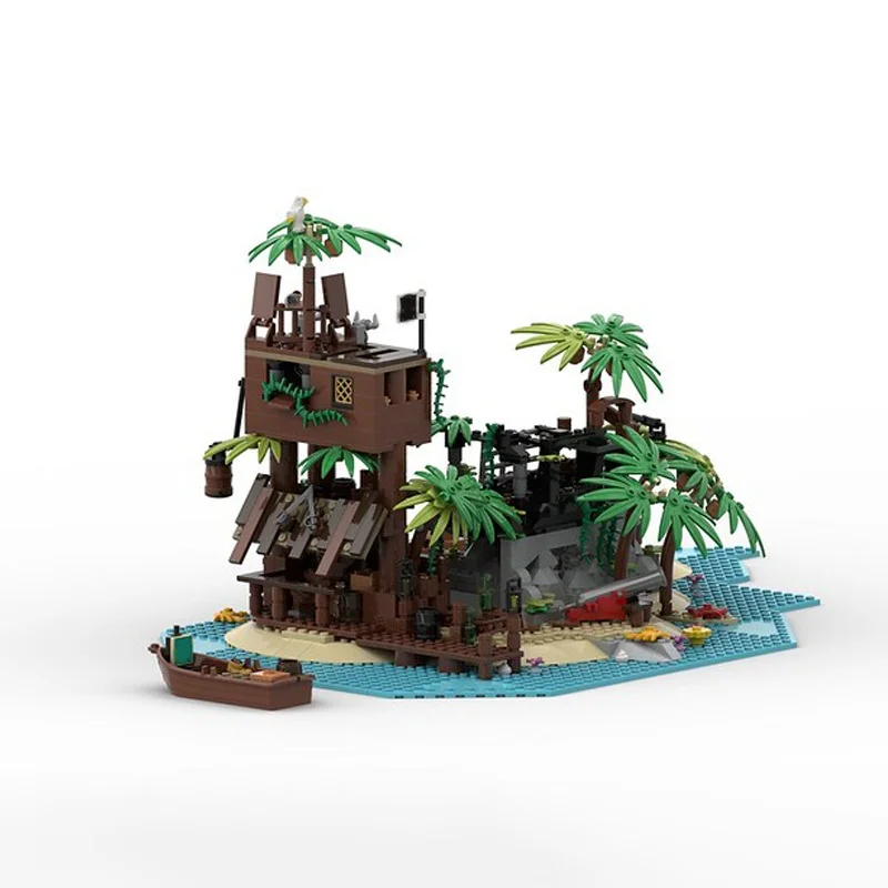 889 Uds. MOC Pirate Safehouse 2 modelo pirata bloques de construcción construcción montar Idea regalo de Navidad ladrillo juguetes para niños cumpleaños