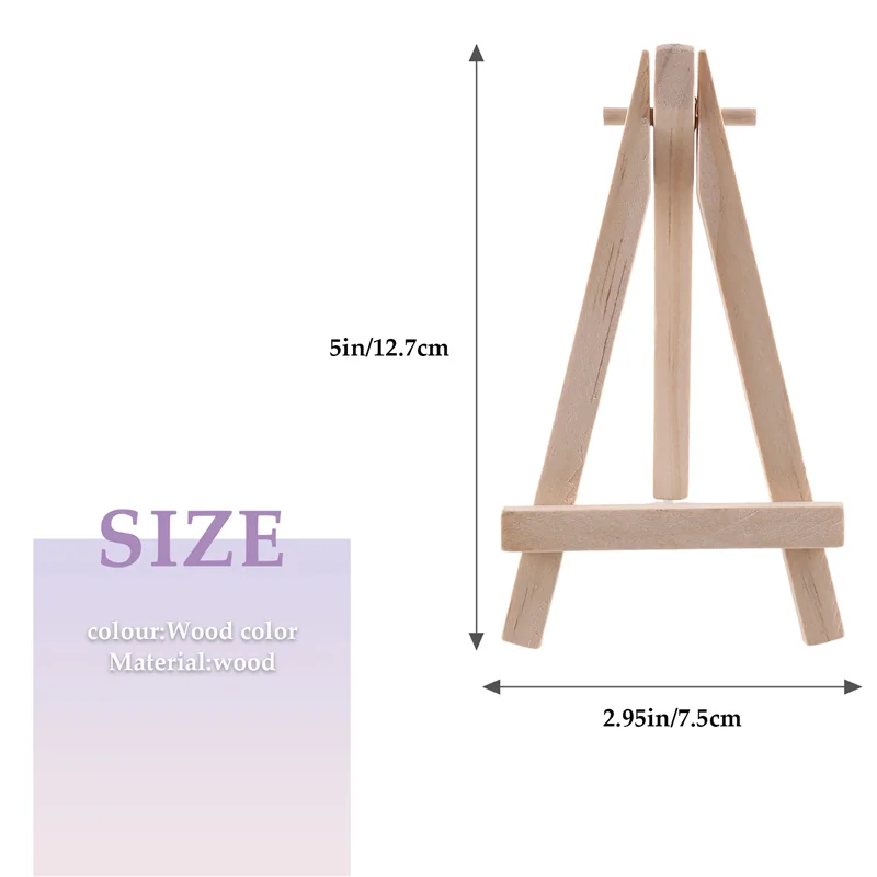 Mini présentoirs en bois efficaces de 12.7Cm, 24 pièces, chevalets, supports de Table, adaptés à l'artisanat pour enfants, cartes de visite