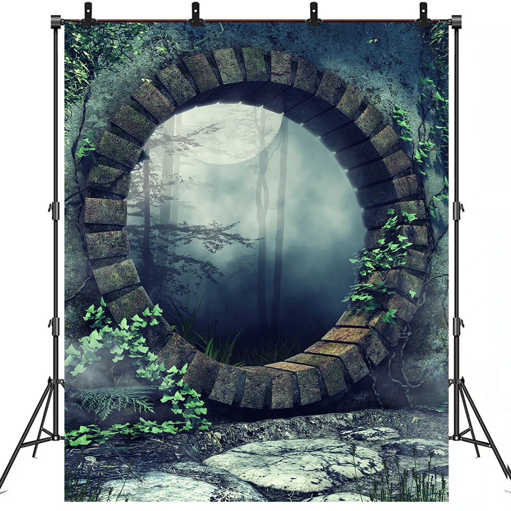 Halloween Photographi Backdrop Fantasy Magic Gothic Style Door Vinyl Photography Backgrounds for Children Photocall Photo Studio