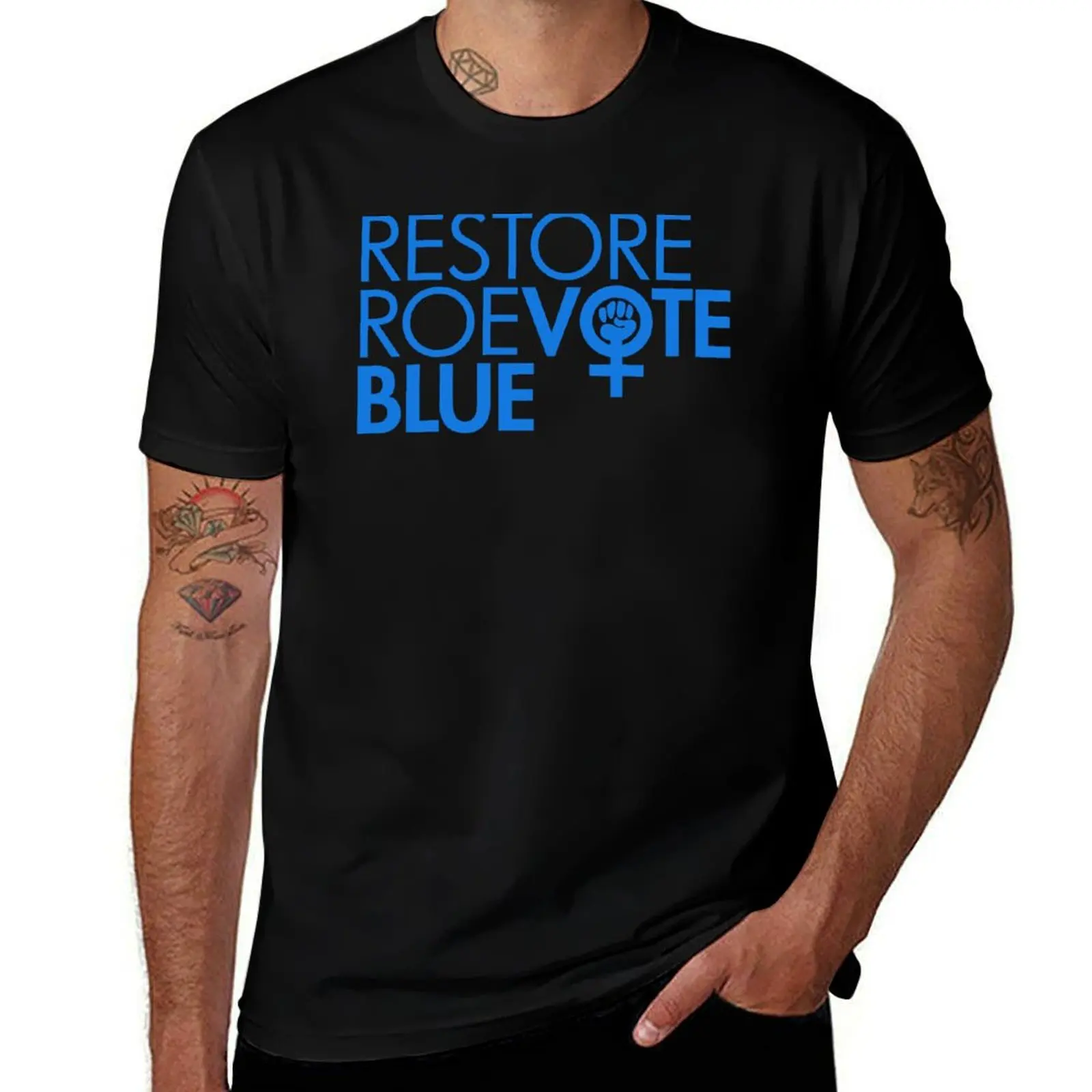 

Restore Roe Vote Blue T-Shirt t shirt for man men t shirt cotton 100%