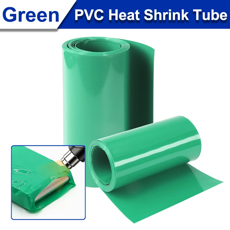 

Green Wdith7mm~200mm PVC Heat Shrink Tube 18650 Lipo Battery Pack Cable Sleeve Lithium Insulated Film Wrap Case Protection 1~20M