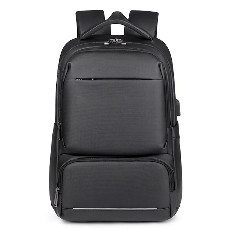 

Large Capacity Men's Laptop Backpack Waterproof Fabric Three Layer Compartments USB Charging Port Business Teenager School Bag