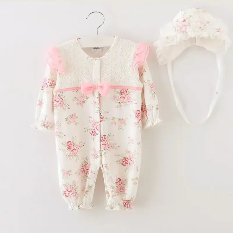 Traje rosa para niñas Lindo mono de chica con juego múltiple combinado Abrigo de estilo princesa rosa para niñas de 3 - 6 - 9 meses