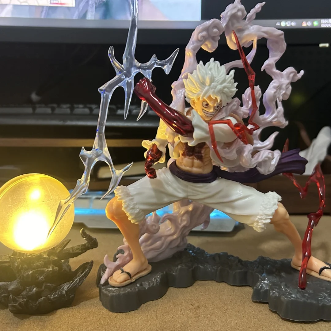 28cm Model One Piece Nica Luffy Figure Tightly Grasps The Lightning Fifth Gear Anime Action Figurine Model Gk Pvc Statue Toy Gif