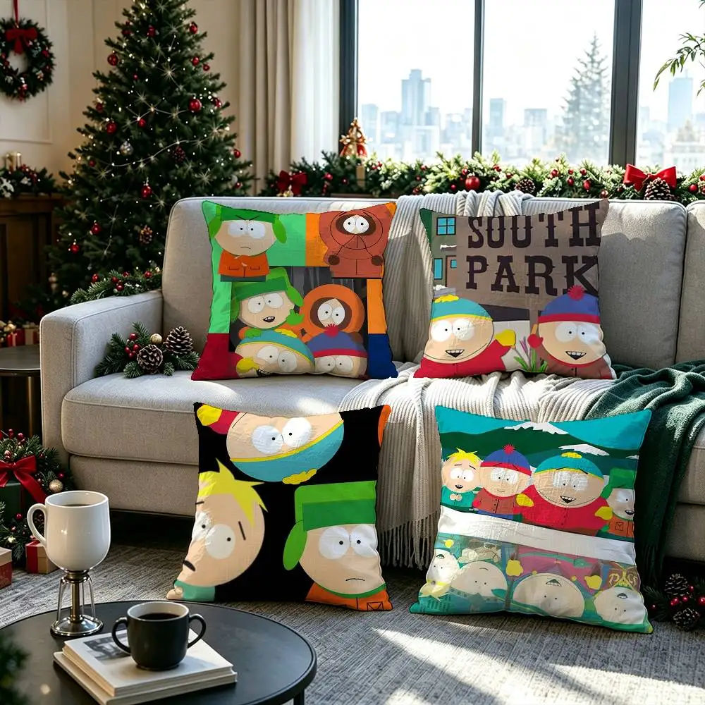 South Park Iconic Animated Series  Pillow cover Soft Microfiber Pillowcase Home Sofa Decor Surprise Decorative printed.
