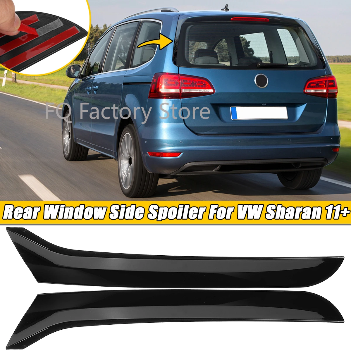 Paar Auto Heckscheibe Seitenspoiler Diffusor Splitter Abdeckung Canards Splitter Für Volkswagen Für VW Sharan 2011-2020