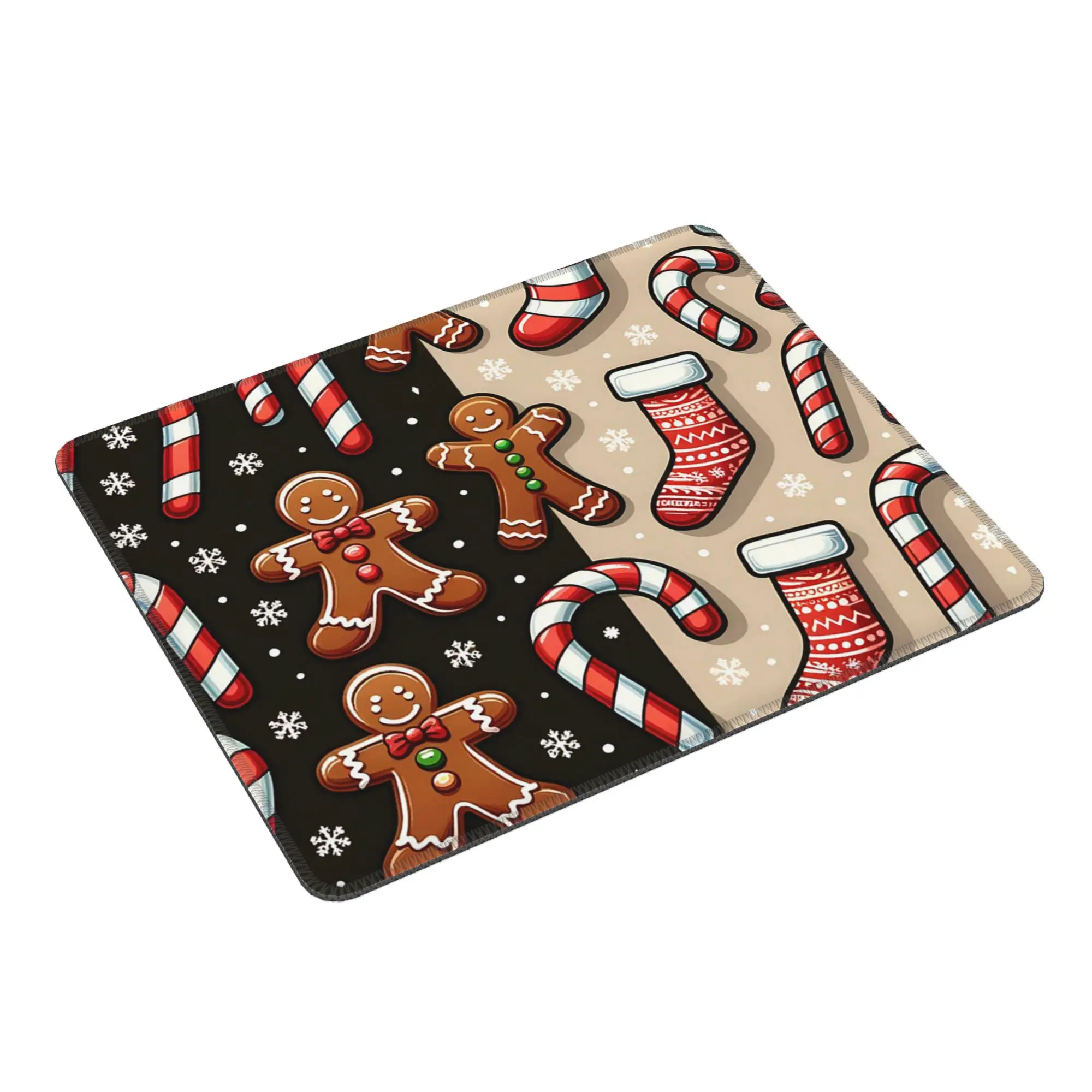 Christmas Gingerbread Candy Canes Mouse Pad Computer Keyboard Mouse Mat Gaming PC Laptop Desk Mat Office Accessories Table Mats