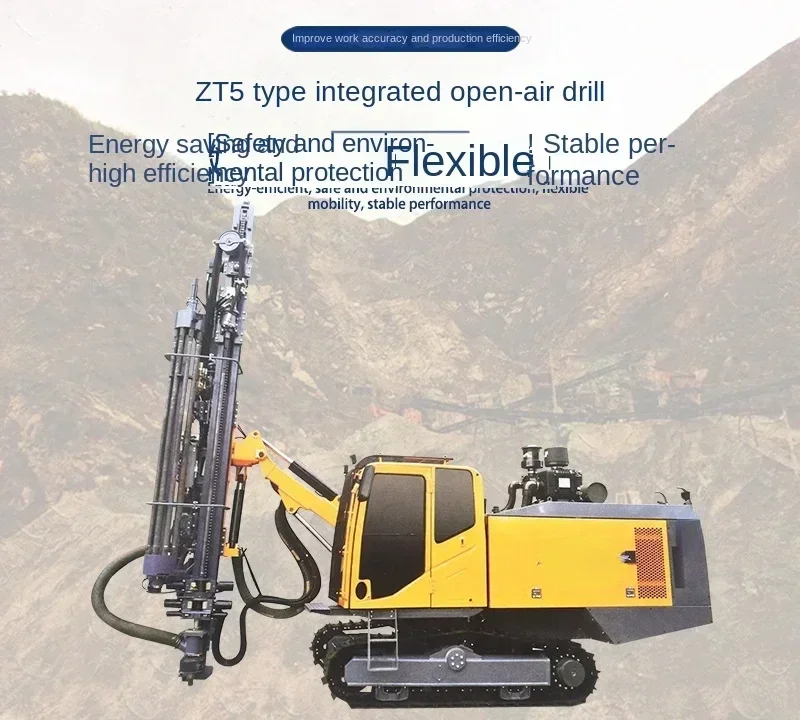 

High end tracked down the hole drilling rig for mountain opening ZT5 integrated open-air drilling rig for efficient blasting