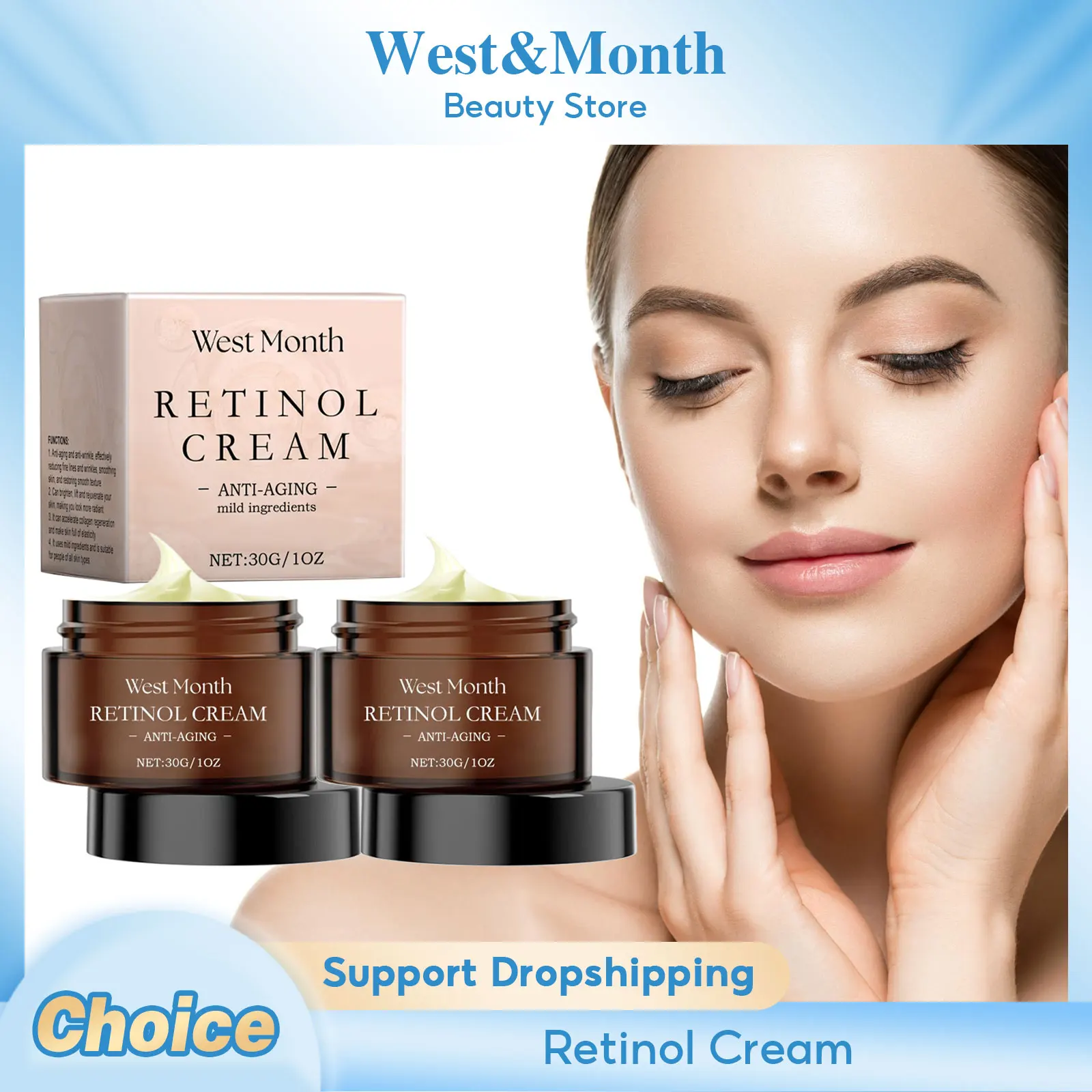 Retinol Face Cream Moisturizing Anti Ag-ing Reduce Wr-inkles Lighten Fine Lines Firming Tightening Prevent Dryness Nourish Cream