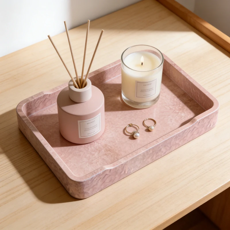 Large rectangular tray made of silicone mold and epoxy resin suitable for storage boxes ornaments and tables