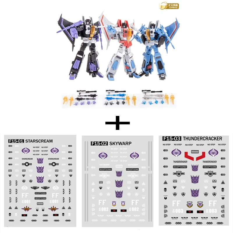 Jinbao-DF-06 transformable FG01 FG02 FG03 Starscream Skywarp Thundercracker F15 FG, Set de 3 piezas, 2,0