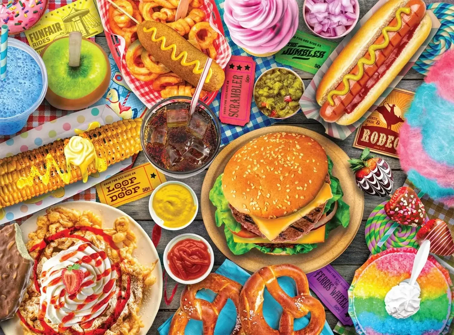 520/500/300 Pieces Wooden Puzzle for Fast Food Restaurant Jigsaw Puzzles for Challenging Family Activity Games Birthday Gift