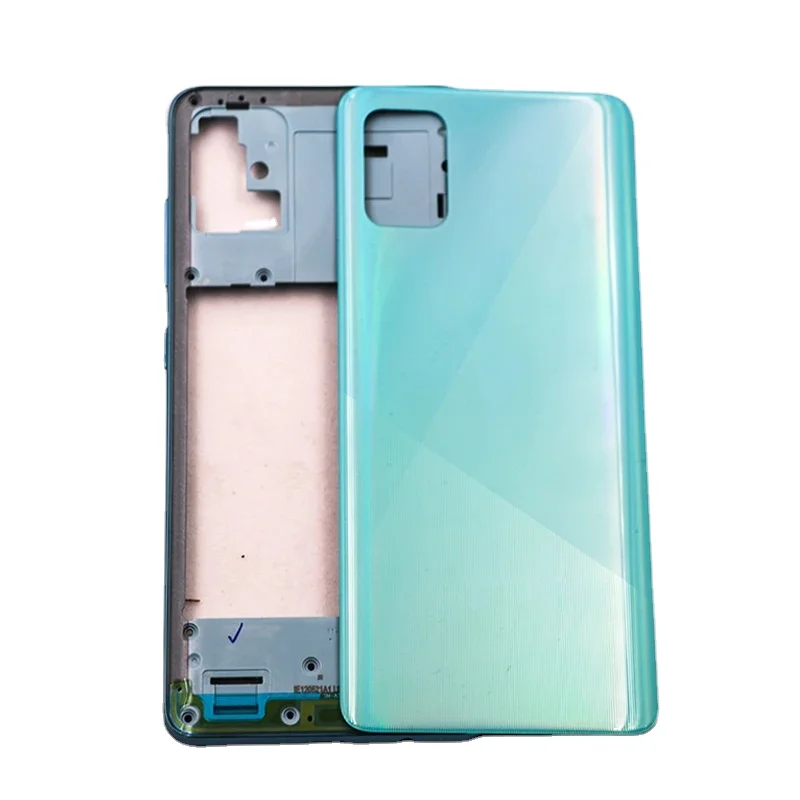 For Samsung Galaxy A51 A515 A515F A515FN Battery Back Cover A51 Plastic Housing Case Middle Frame Chassis Volume Side Key