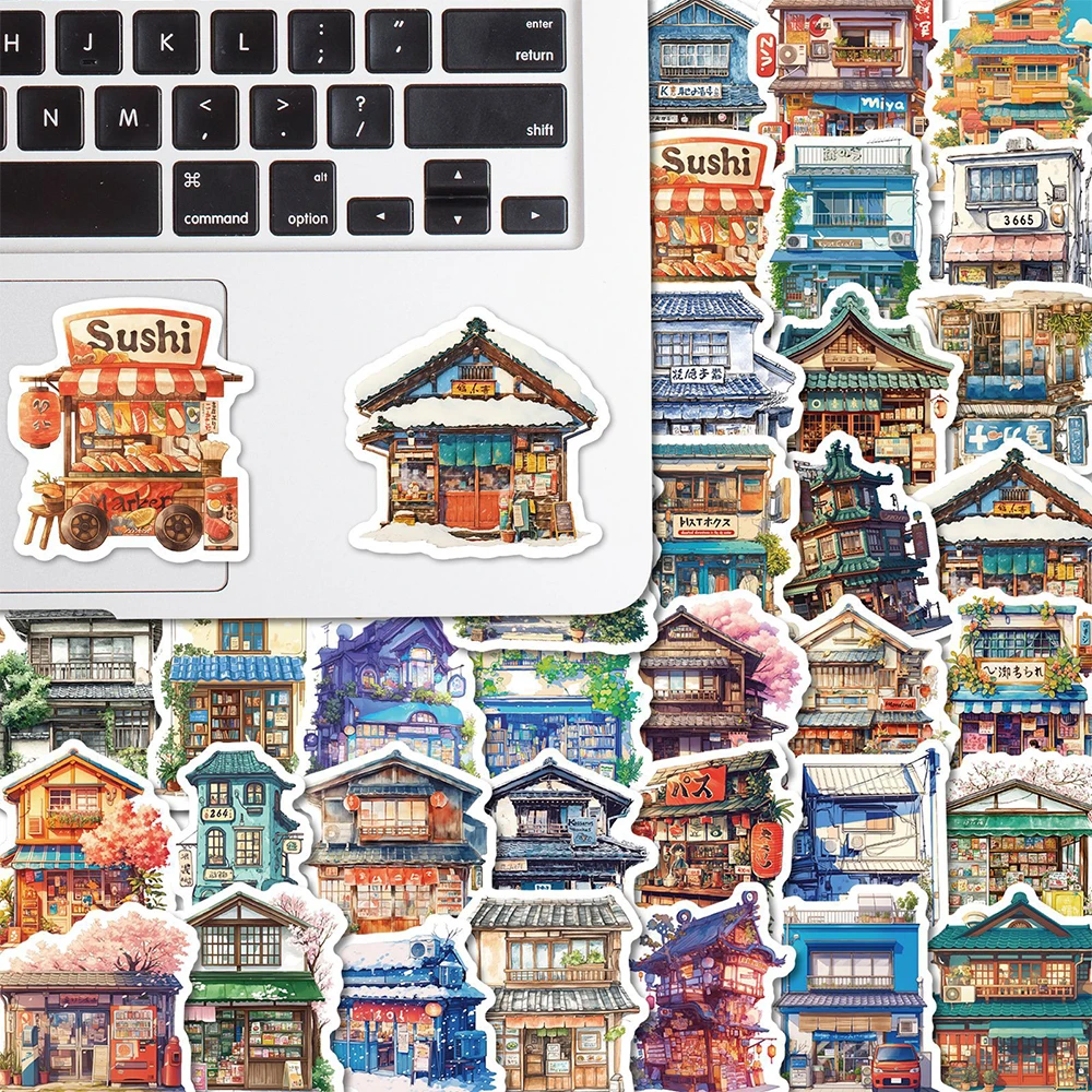 10/30/50 szt. Naklejki z motywami z kreskówek, retro, japońskie uliczne sklepy, vintage anime, naklejki graffiti, naklejki na laptopa, bagaż, telefon