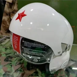 Double Lens Pilot Helmet Motocross Motorcycle Helmet Electric Bike Helmets Military Fans Personality Capacete De Moto Casco ABS