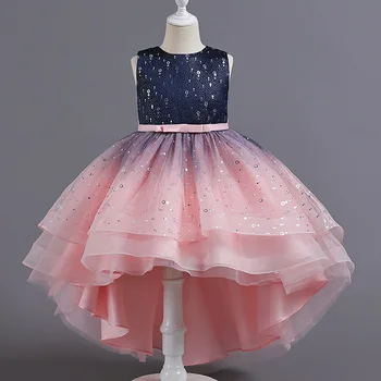 Bloemenmeisjes Prinses Pailletten Baby Bruiloft Kerstfeest Achterjurk Tiener Kinderen Elegante Vestidos Voor 3-15 Jaar