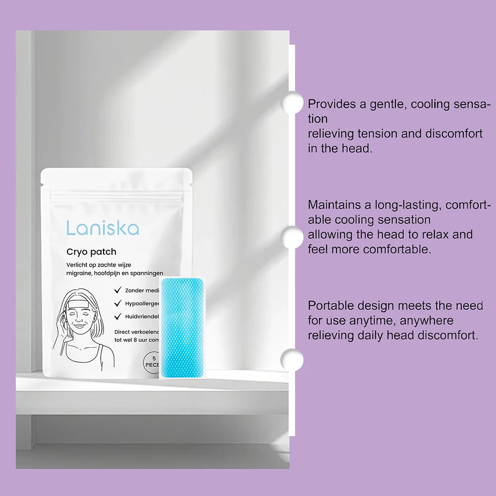 Cryo Patch Relieves Migraines Headaches Cooling Patch For Hot Weather Gentle On Skin Long Lasting Effect For Hot Summer Heat
