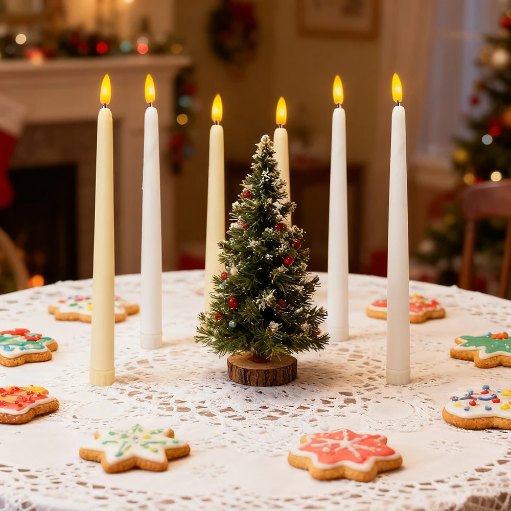 6pcs LED Flameless Taper Candl - đánh giá và giá Lighting Christmas Decor
