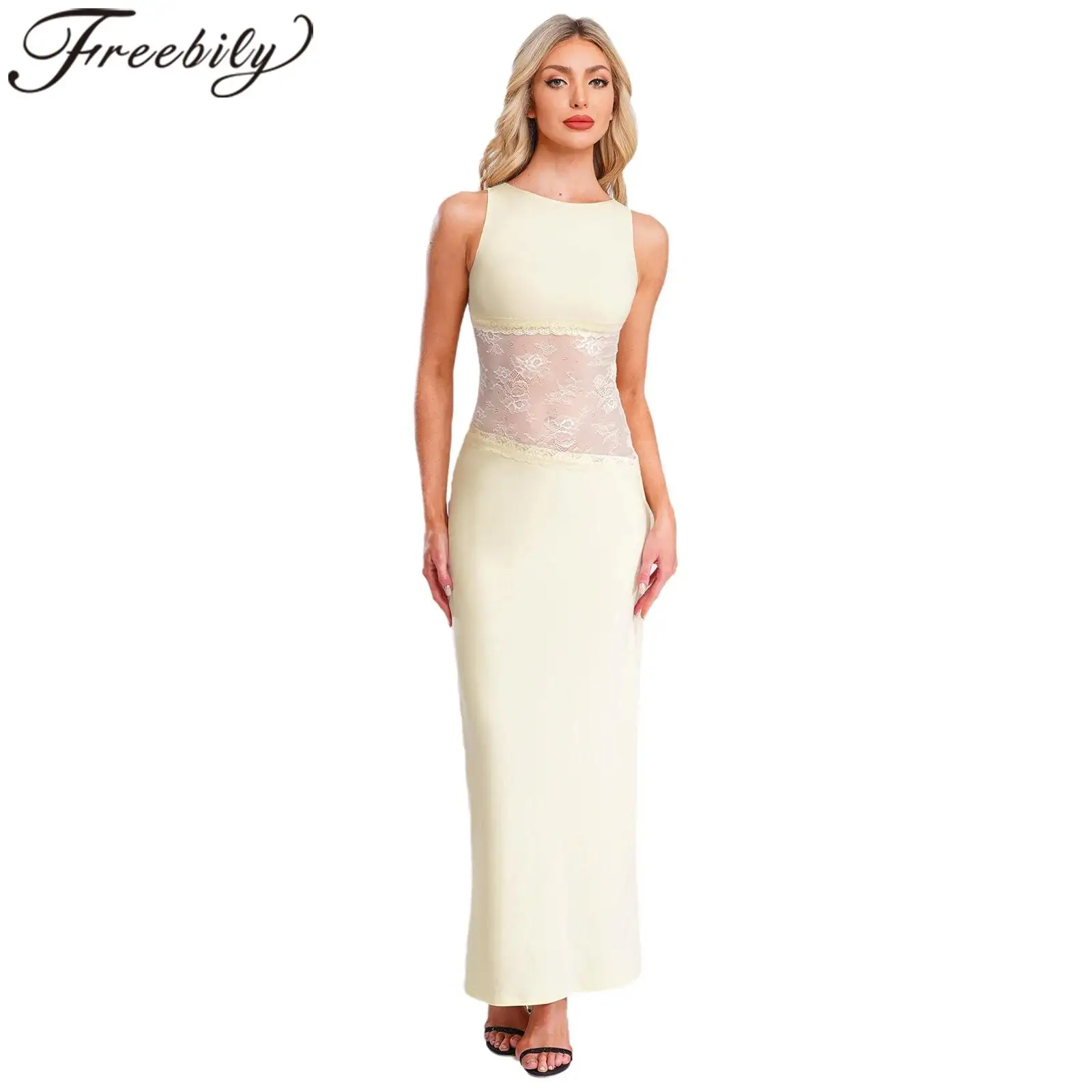 ชุดเดรสยาวรัดรูปเซ็กซี่สำหรับผู้หญิง แบบเปิดหลัง ไม่มีแขน  ชุดเดรสยาวเว้า  ชุดเดรสสำหรับงานวันเกิด งานเลี้ยงอาหารค่ำ ชุดราตรีสำหรับงานประกวด