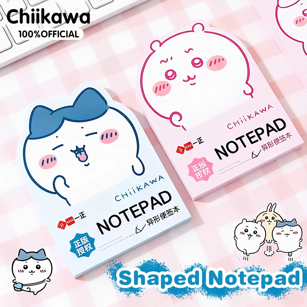 Original Kawaii Chiikawa Hachiware Haftnotizen 80 Stück Anime Unkonventionell Geformter Notizblock Schreibwaren Schul- und Bürobedarf Geschenke
