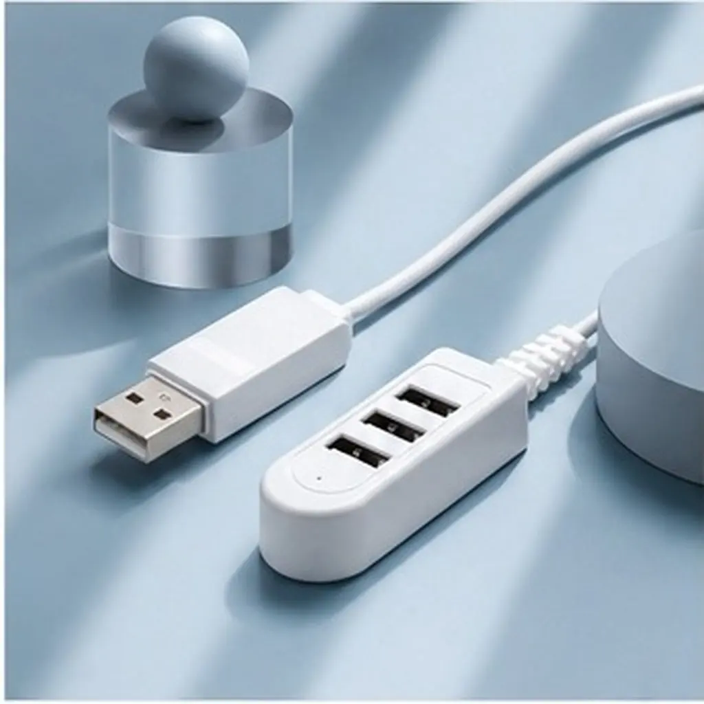 3USB Multi-Function Hub 3A Charger Extension Line Multi-Port Hub Converter 0.25m White Compact Portable Offline Charging Stable