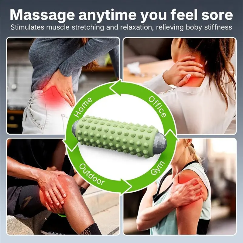 RTENTE-Portable 2-In-1 Muscle Massager Gun& Roller- Mini Electric Massage Roller 4 Speeds Vibrating Massage Ball view 3