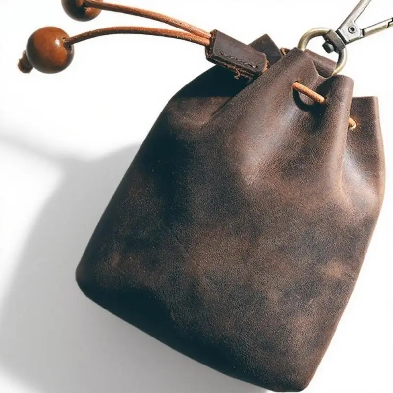 

9HJK Vintage Inspired Leather Wall Hanger Organizers Hand Stitched Craftsmanship