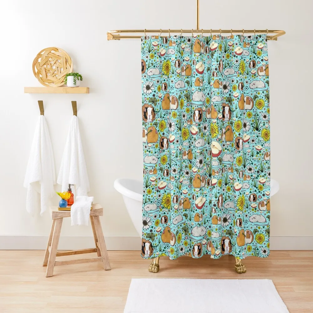 

Guinea Pigs in Blue Shower Curtain Shower For Bathrooms Waterproof Shower Luxury Bathroom For Curtain