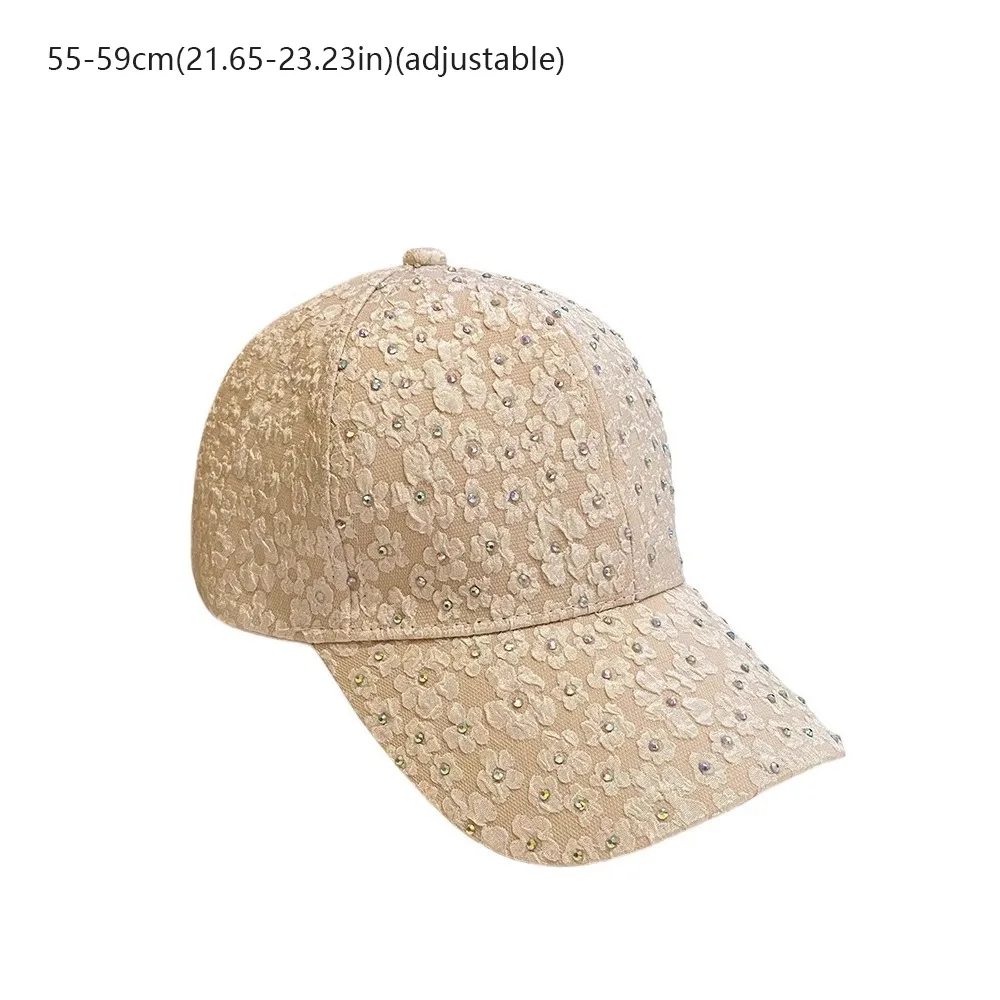 New Rhinestone Baseball Cap Anti-Sun Anti-uv Designer Sun Hat Adjustable Trendy Y2k Caps