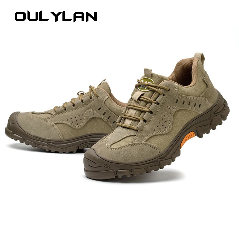 OULYLAN Safety Shoes Mens Steel Toe Work Shoes Anti-smash Anti-puncture Sneakers Working Protective Shoes Industrial Boots