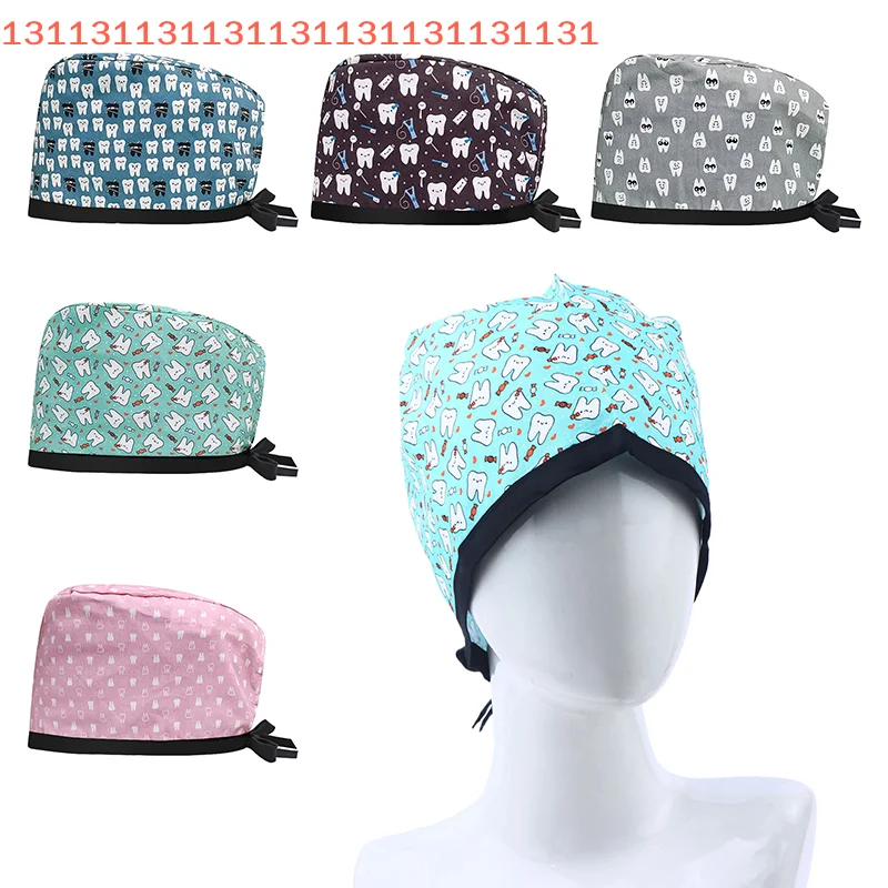 

Кепка для головы медсестер с рисунком врача в операционной, лабораторный скраб для домашних животных, хирургическая шапка унисекс, кепка для стоматолога