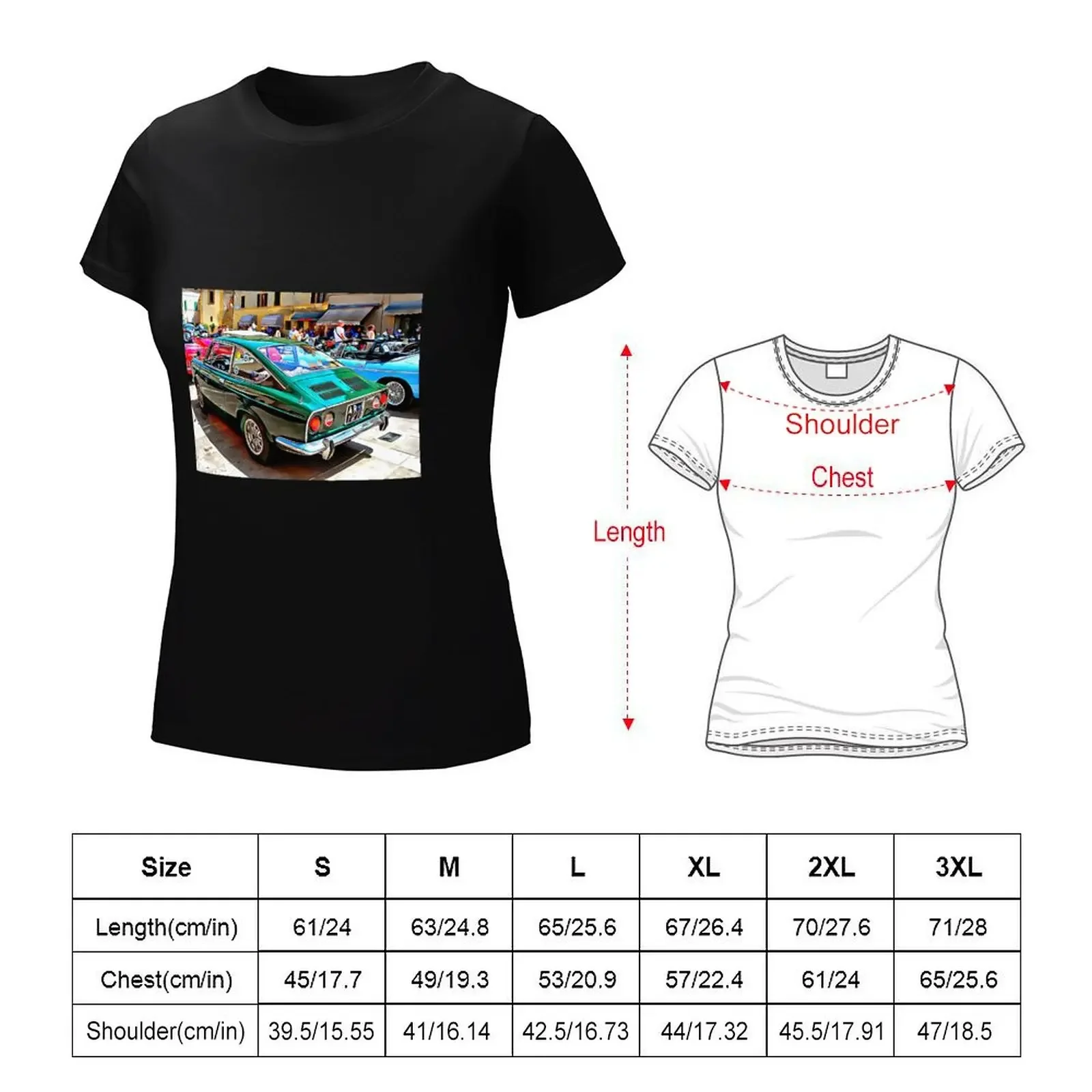 Fiat 850 Sports Coupe T-shirt korean fashion Short sleeve tee spring clothes Women 2024