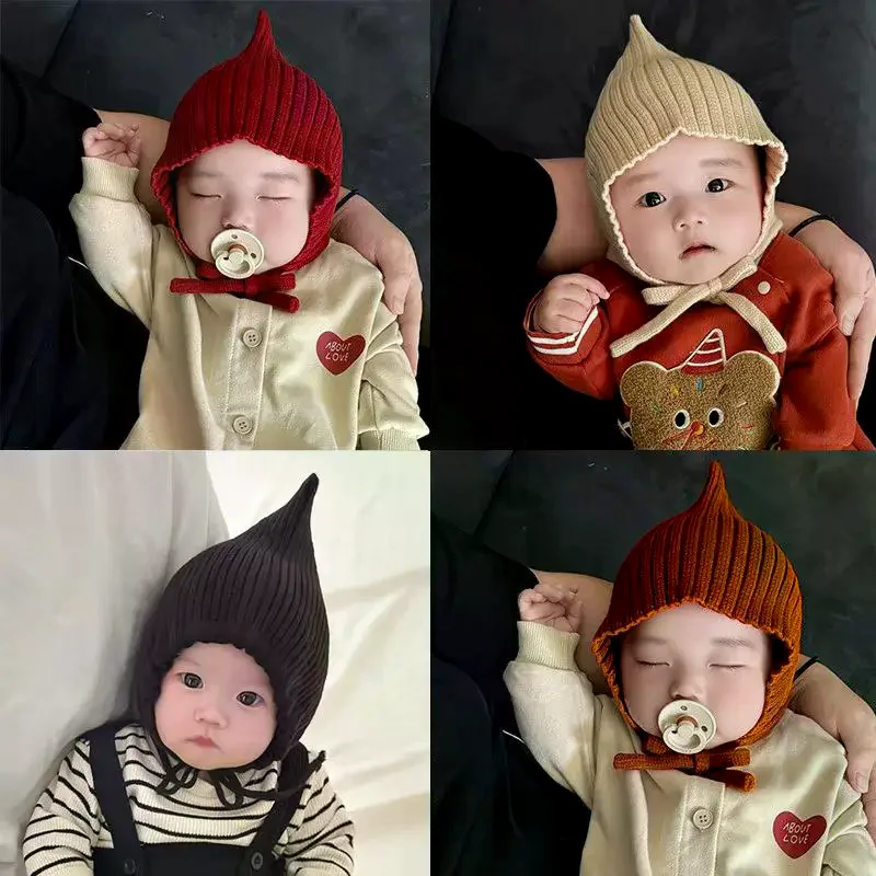 Chapeau pour enfants hiver femmes et hommes bébé tricoté chapeau mode chaud pointe chapeau bébé oreille Protection tricoté photographie accessoires