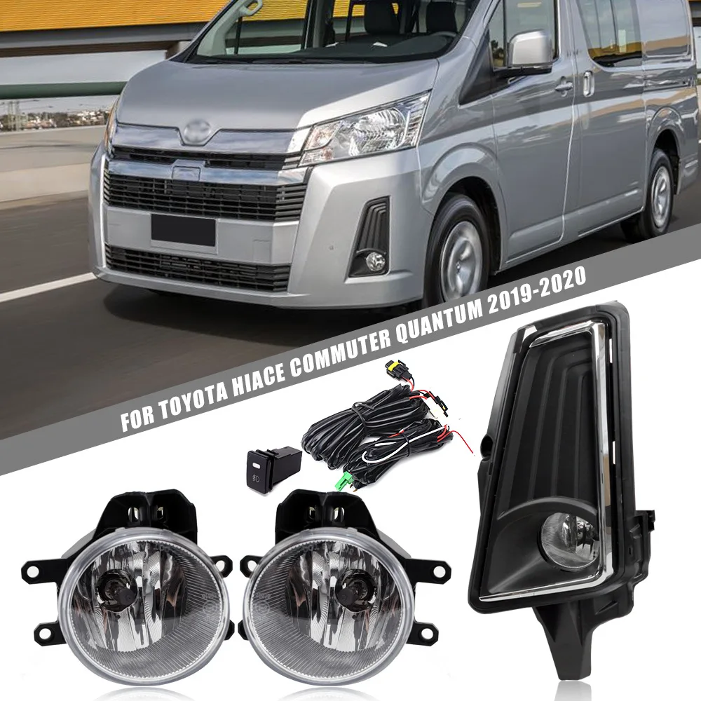 

Front Bumper Fog Lamp Upgrade Kit FOR TOYOTA HIACE QUANTAM 2019 2020 2021 2022 Version Additional Foglight Set Switch + Wiring