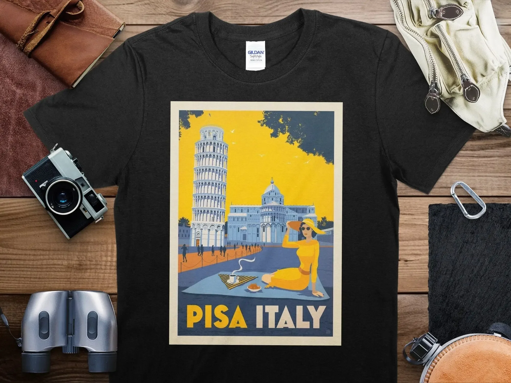 

Винтажная футболка Pisa Italy, дорожная рубашка Pisa Italy