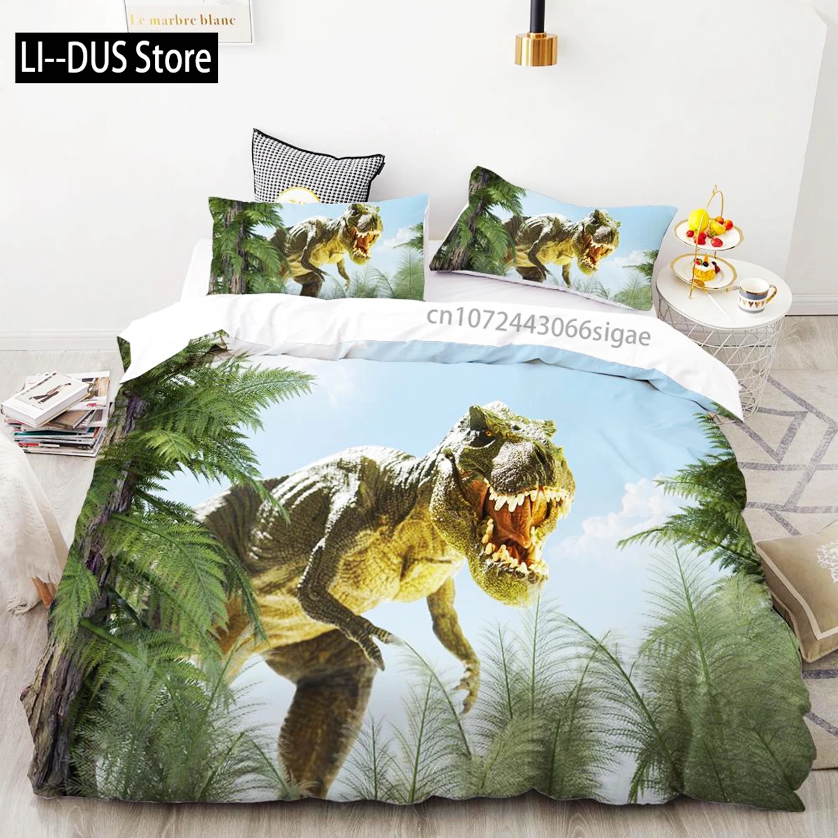 

Dinosaur Duvet Cover Set Twin Size Polyester Quilt Cover Jurassic World Park Dinosaur Prints Twin Bedding Set For Kids Teen Boys