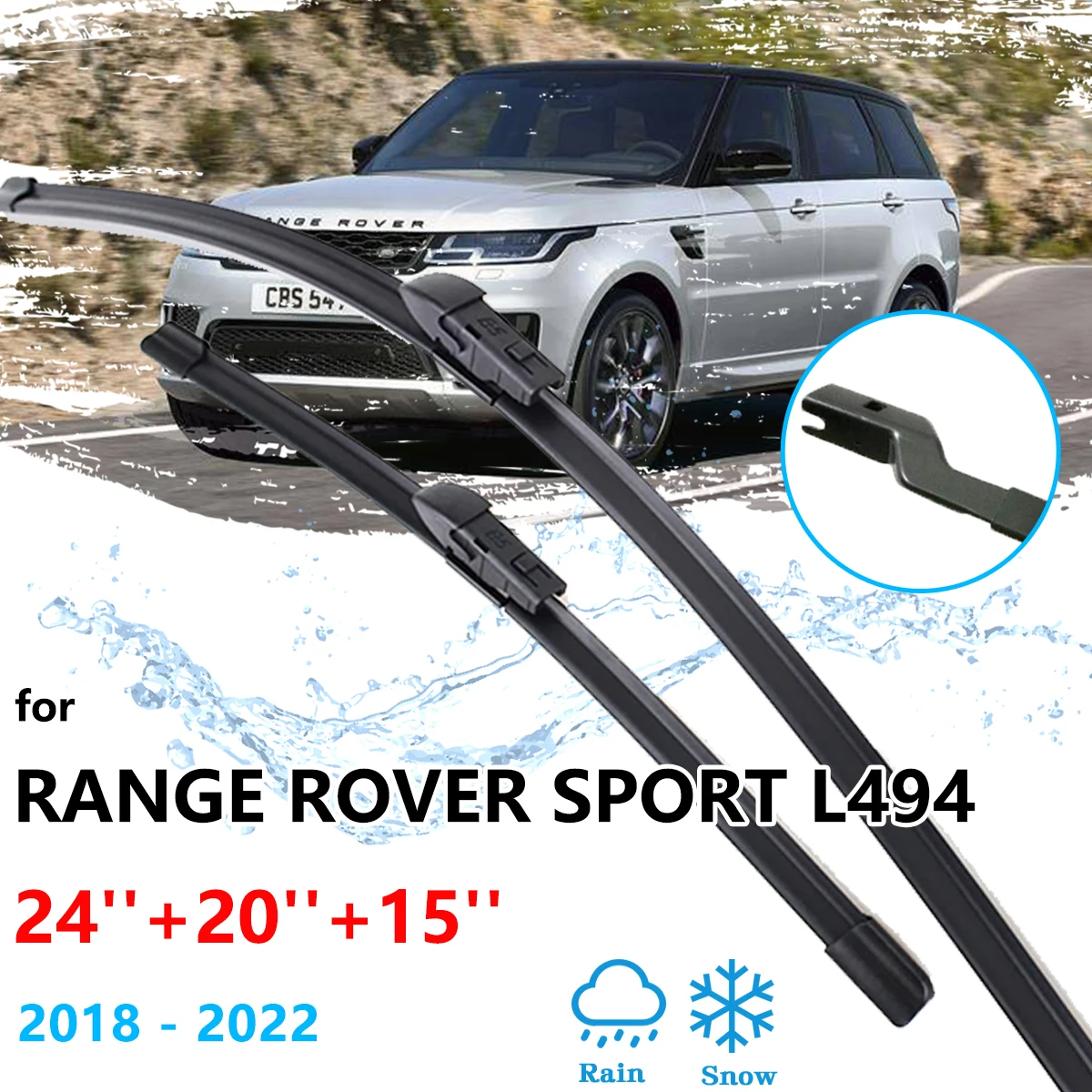 For Range Rover Sport L494 2018~2022 MK2 Front Rear Wiper Blades Set Window Windshield Windscreen Brushes Cleaning Accessories