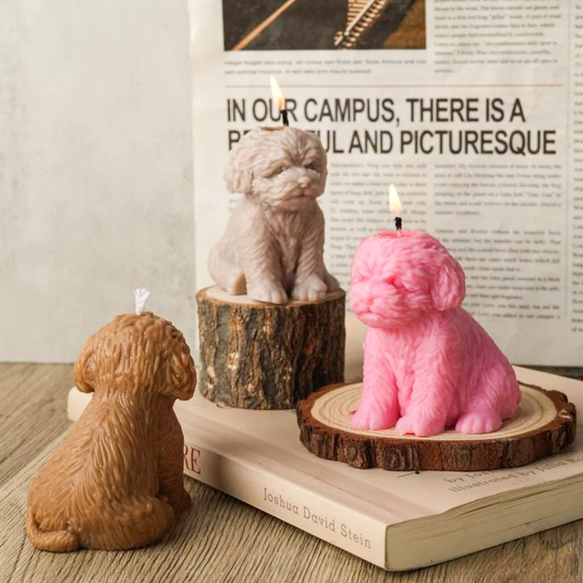 Teddy Puppy Candle Silicone Mold DIY Cute Animal Dog Scented Candle Making Plaster Resin Chocolate Baking Molds Home Craft Decor