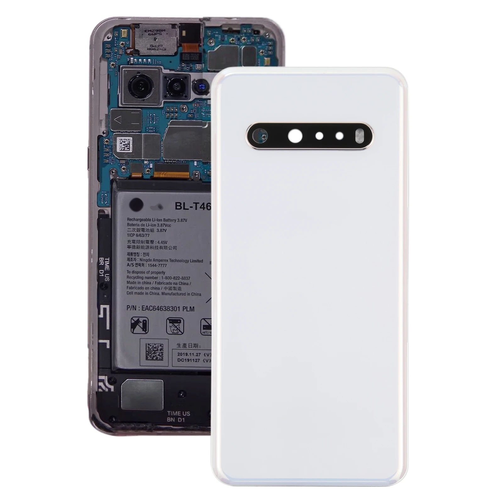 Back Battery Cover for LG V60 ThinQ 5G LM-V600 Phone Rear Housing Case Replacement