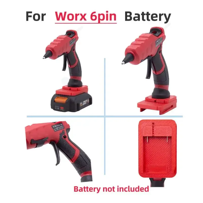 

Hot Glue Gun 60w 7mm For Worx 6pin Glue Gun 20v Cordless Heat Gun Bottom Bracket Tool w/Sticks Crafts DIY Tools(No Batter)