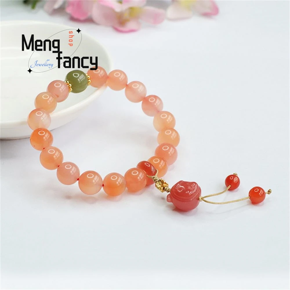 Natural Salt Source Agate Tassel String Little Red Cap Diy Simple Elegant High-grade Fashion Jewelry Couple Luxury Holiday Gifts