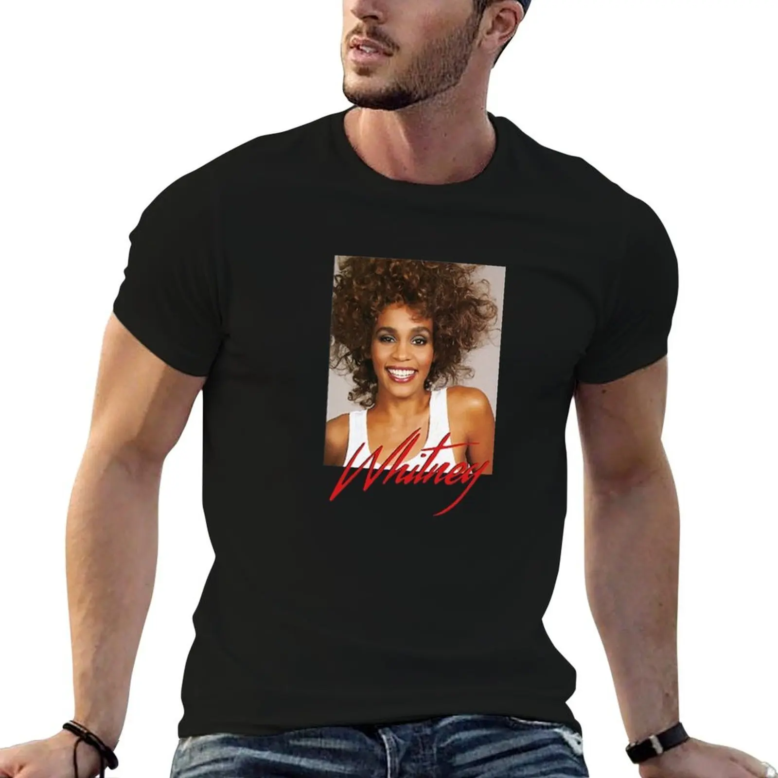 

Whitney Houston Official Smile Vintage T-Shirt t shirts for man cotton man t shirts high quality luxury brand T-Shirt