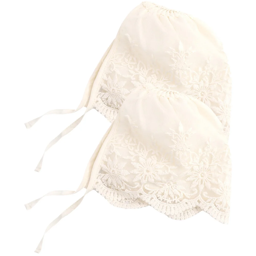 

2Pcs Baby Bonnets Princess Court Hats for Girls 0-6Months Newborn Lace Bonnet Headbands Baptism Easter GiftsToddler