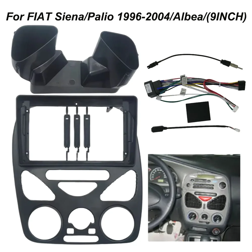 9 Inch Car Radio Fascias For FIAT Siena/Palio 1996-2004/Albea/ Android Stereo Frame Player 2 Din Head Unit Panel Dash Trim