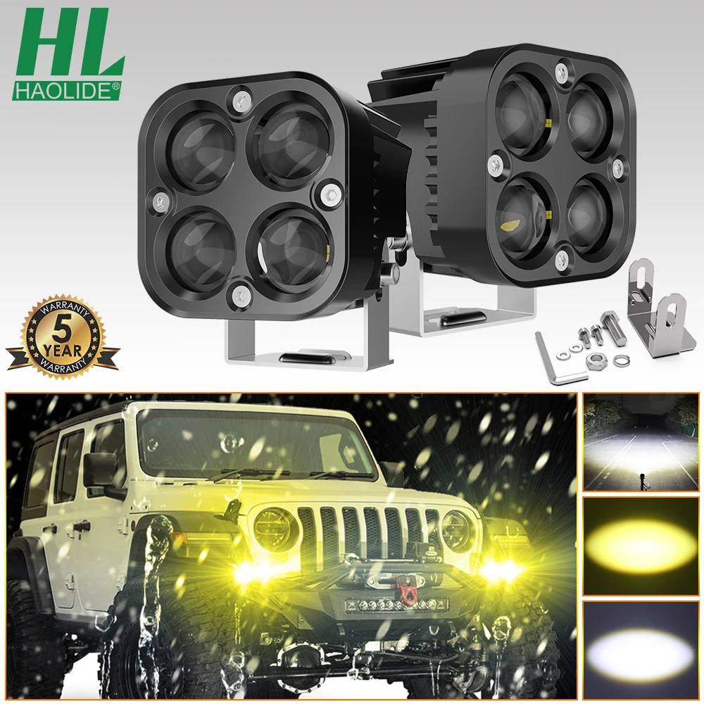 

HAOLIDE 3inch LED Work Light Driving Fog Lamp Light For Car Motorcycle Truck Offroad SUV ATV Lada 4X4 3000K 6500K Led Spotlight